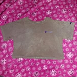 Champion | Brown Tan TyeDye Reverse Weave Crop Top Size Small